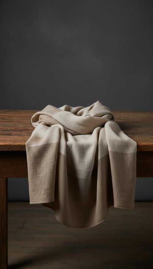 Earth-toned linen scarf in a new setting